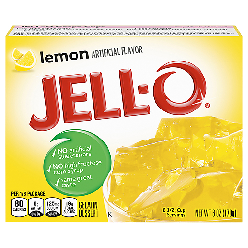 Jell-O Lemon Gelatin Dessert Mix, 6 Oz Box