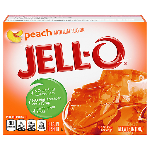 Jell-O Peach Gelatin Dessert Mix, 6 Oz Box