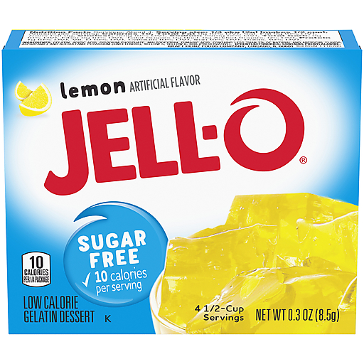 Jell-O Sugar Free Lemon Instant Gelatin Mix, 0.3 Oz Box