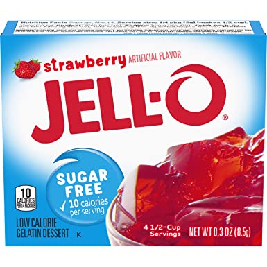 Jell-O Sugar-Free Strawberry Gelatin Dessert Mix 0.3 Oz