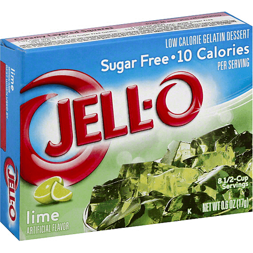 Jell-O Lime Sugar Free Gelatin Dessert Mix, 0.6 Oz Box