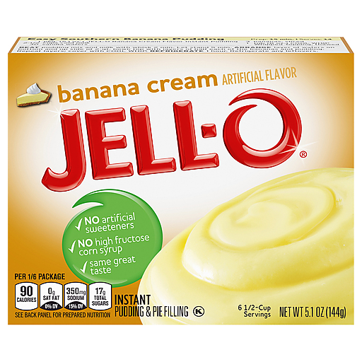 Jell-O Banana Cream Instant Pudding & Pie Filling Mix, 5.1 Oz. Box