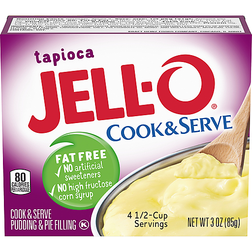 Jell-O Cook & Serve Tapioca Fat Free Pudding & Pie Filling Mix, 3 Oz Box