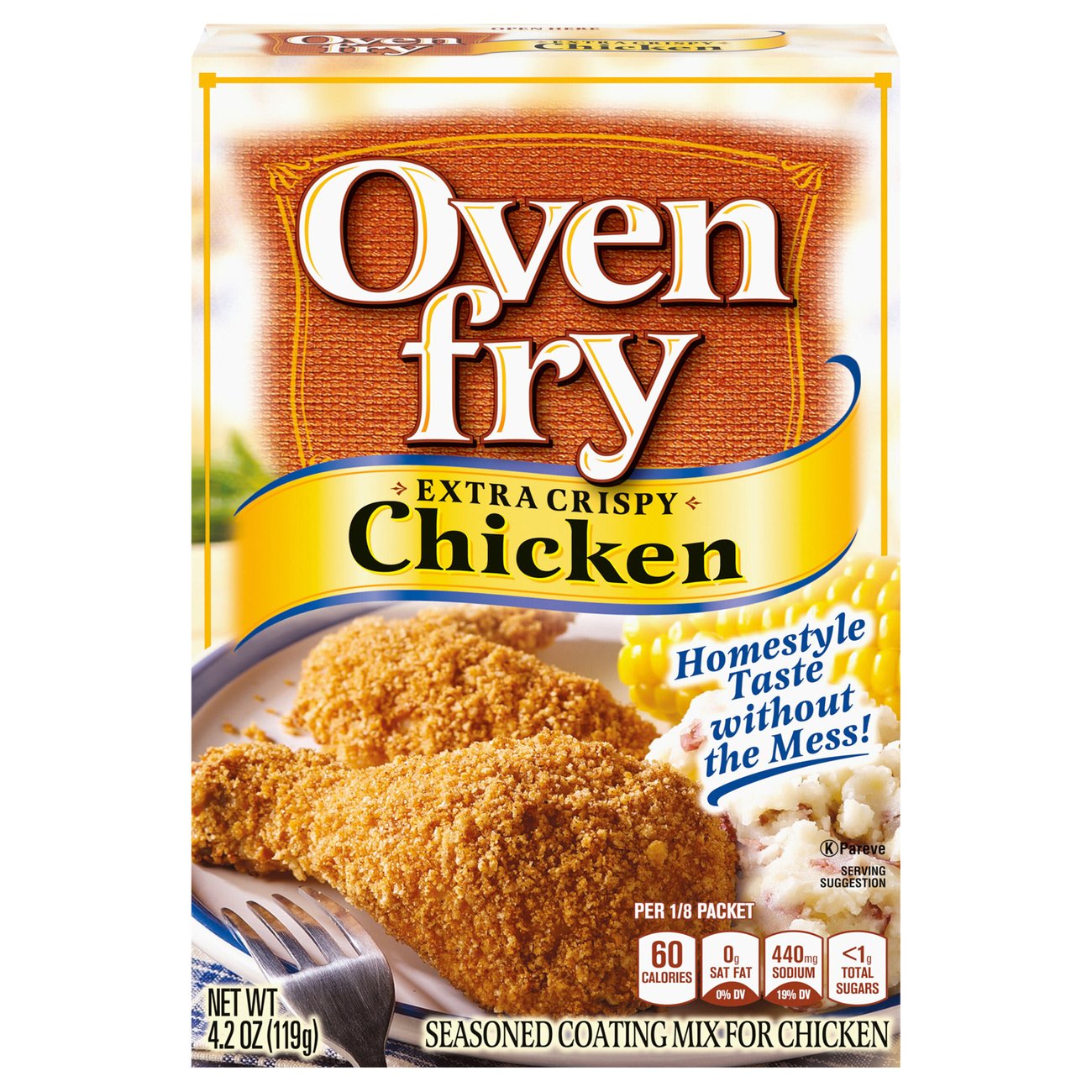 Oven Fry Kraft Extra Crispy Seasoned Coating For Chicken 4.2 Oz. Box