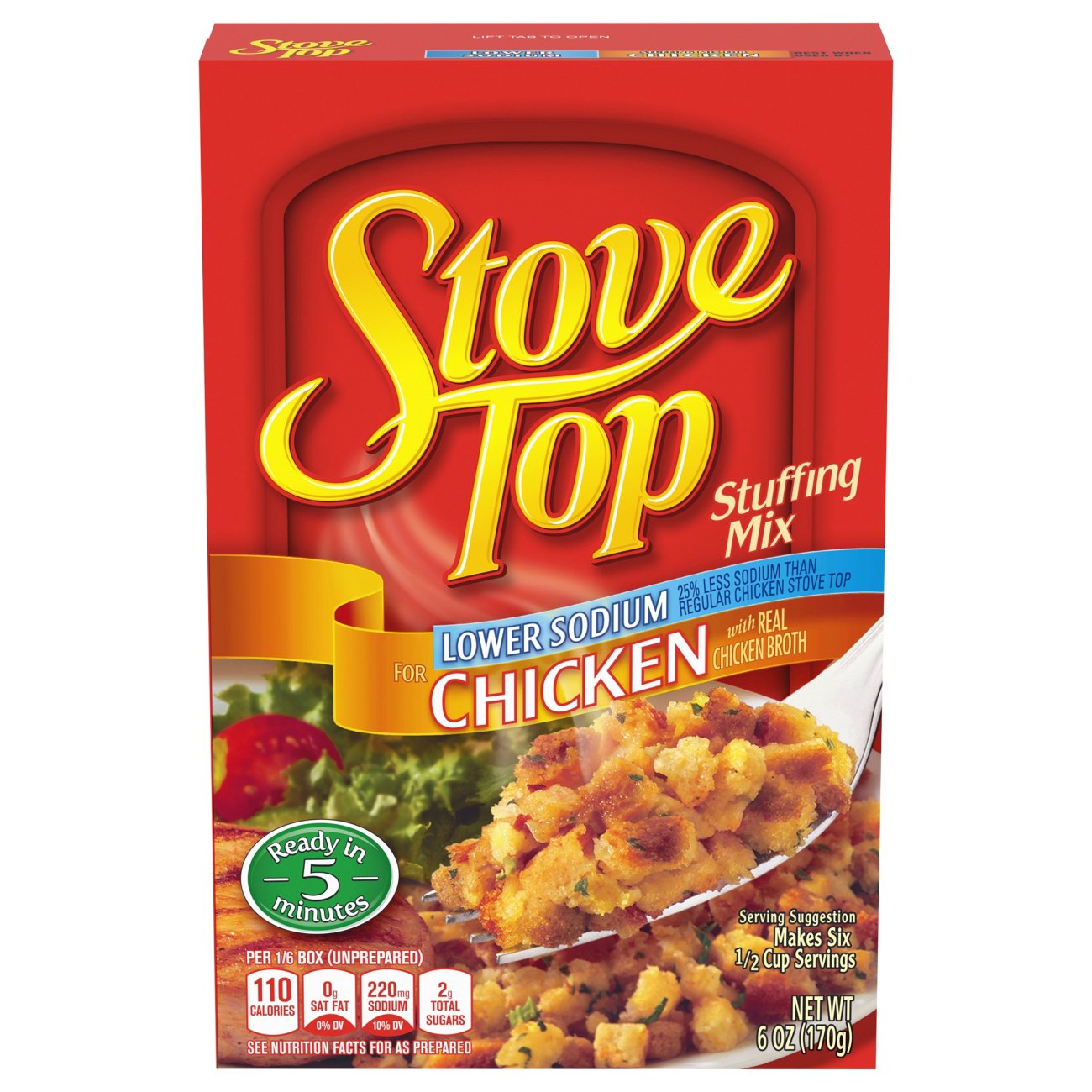 Stove Top Lower Sodium Stuffing Mix For Chicken 6oz