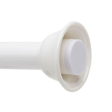 Zenith NeverRust 72 In. Aluminum Straight Minial Adjustable Shower Rod In White