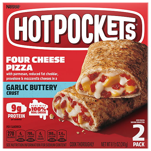 Hot Pockets Four Cheese Pizza Frozen Sandwiches 2 Ct Box