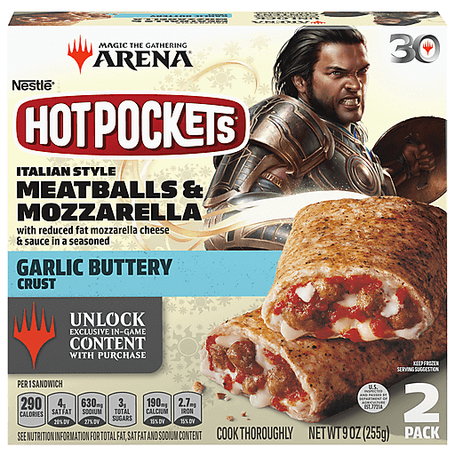 Hot Pockets Sandwiches, Italian Style, Garlic Buttery Crust, Meatballs & Mozzarella, 2 Pack