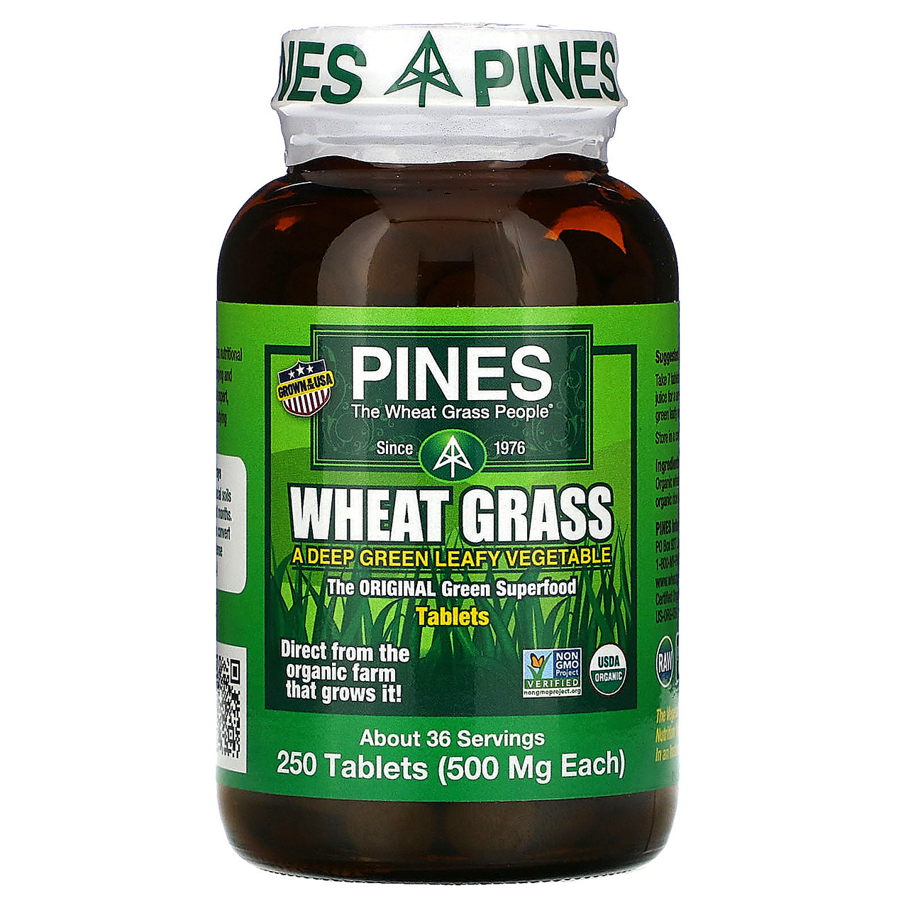 Pines International Organic 500 Mg Wheat Grass Tablets