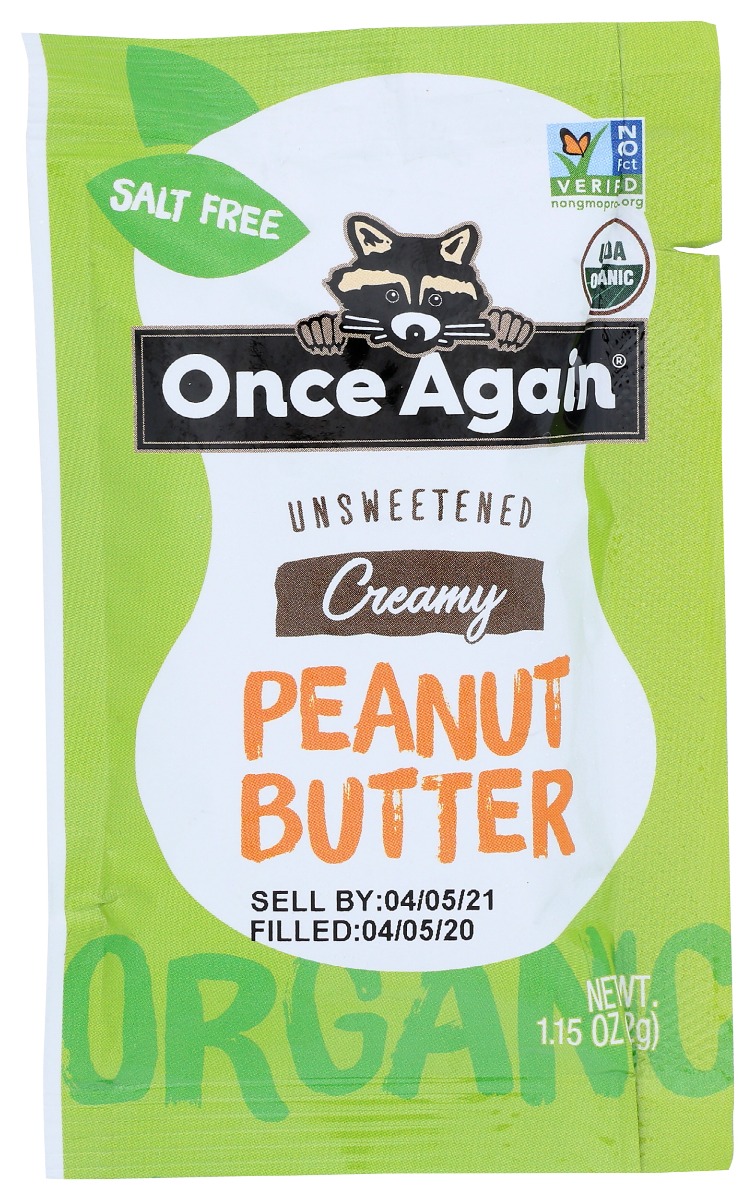 Once Again Peanut Butter, Creamy, Unsweetened, Organic 1.15 Oz