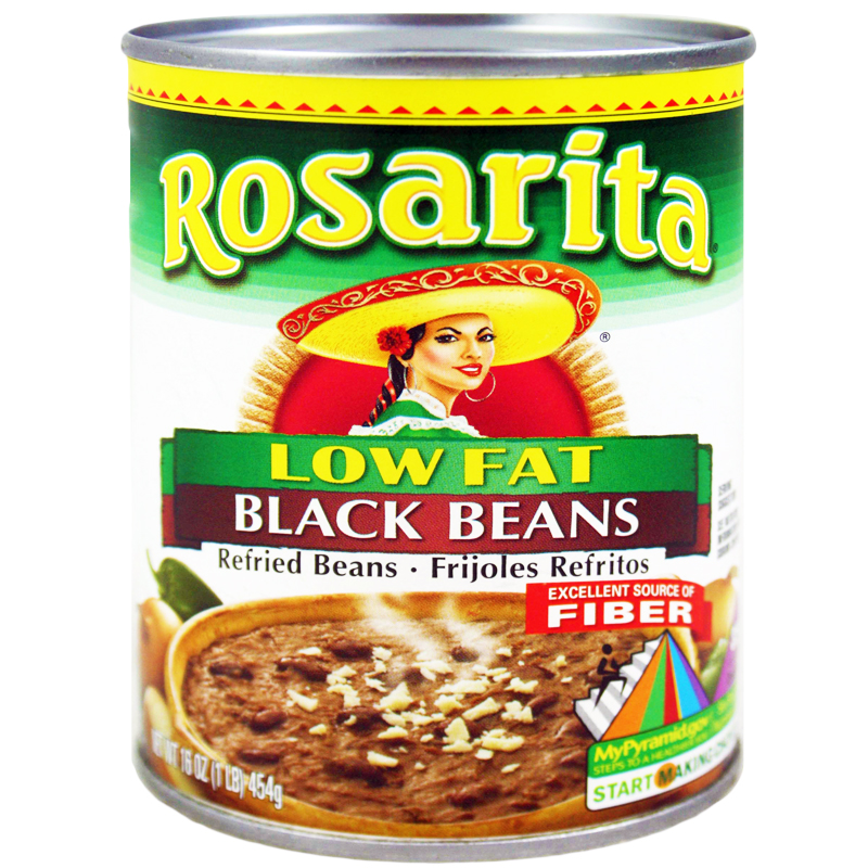 Rosarita S Low Fat Refried Black Beans 16oz