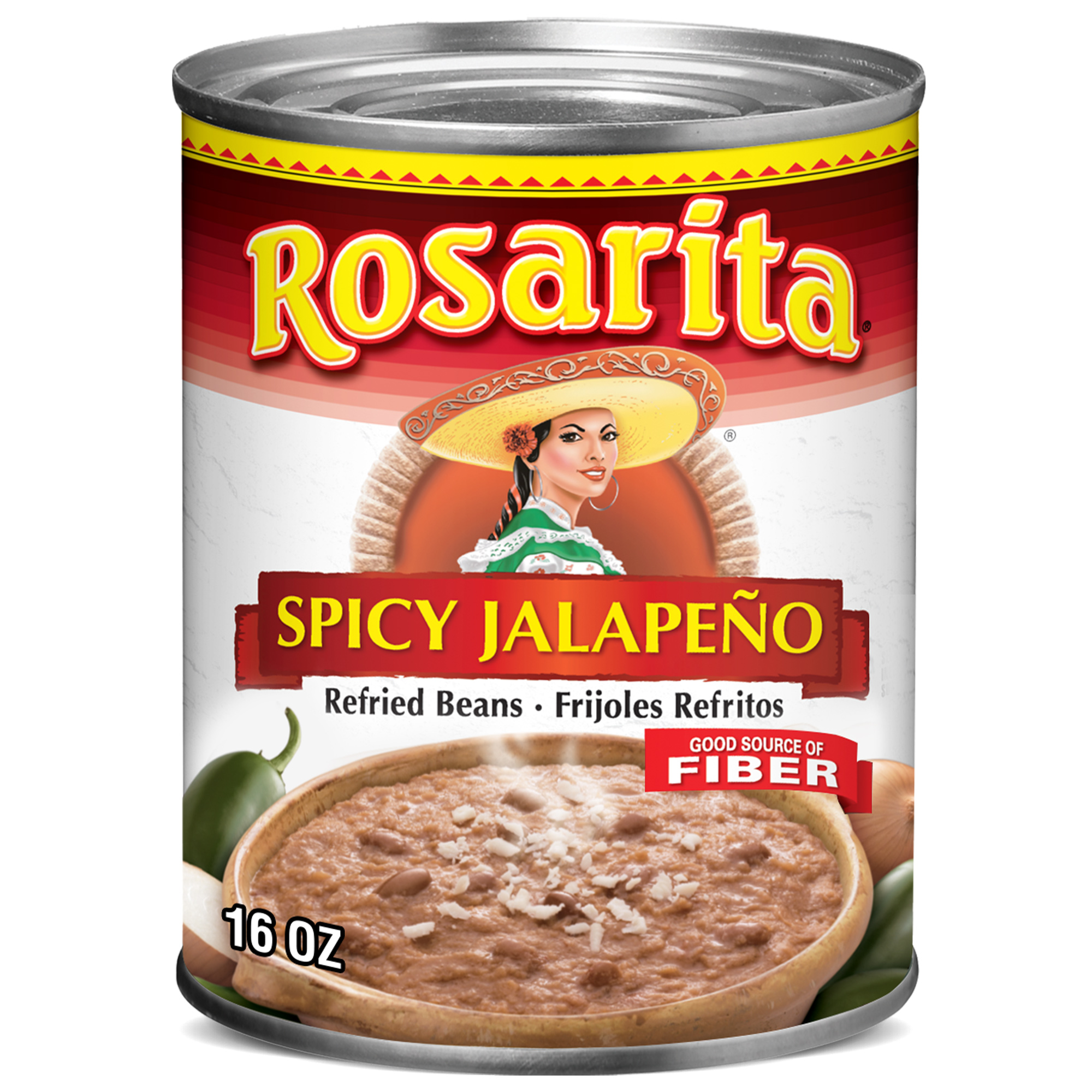 Rosarita Spicy Jalapeno Refried Beans, 16 Oz