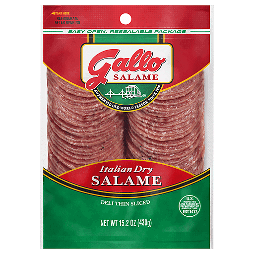 Gallo Salame Italian Dry, Deli Thin Sliced 15.2 Oz