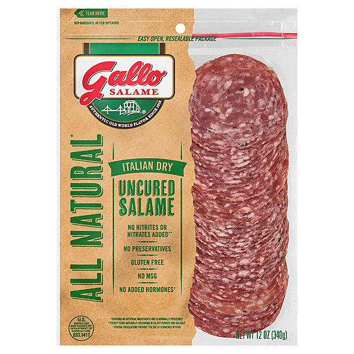 Gallo Salame Deli Thin Sliced All Natural Uncured Salami, 12 Oz