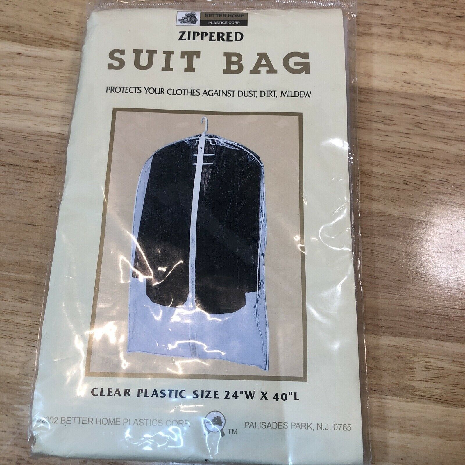 Better Home 6-Pack ~ Zippered Suit Bag, Semi-Clear Plastic, 24" X 40"