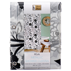 Shower Curtain Metallic Print Asst Designs