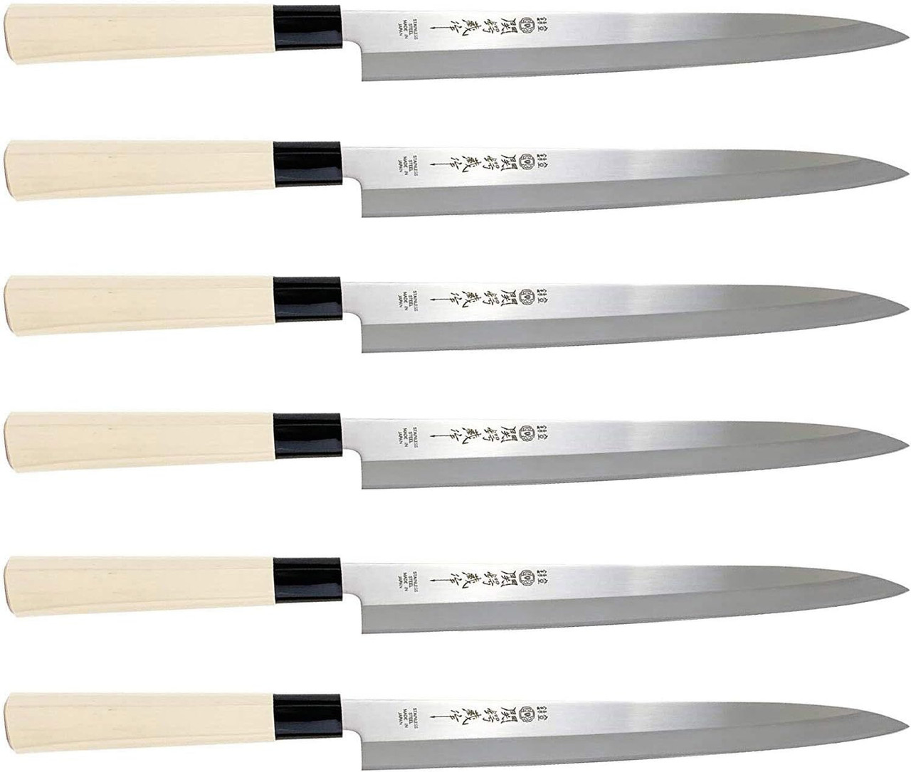 JapanBargain 6 Pack Yanagiba Sashimi Sushi Chef Knife High Carbon Stainless Steel Blade 10-1/2 Inch Made In