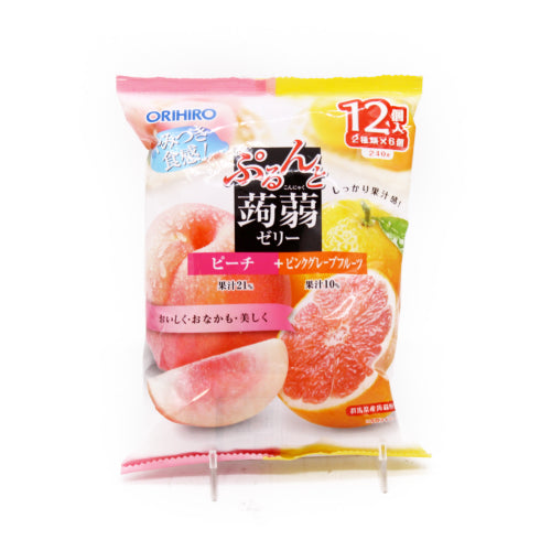 Orihiro Konnyaku Jelly Peach And Pink Grapefruit 216G