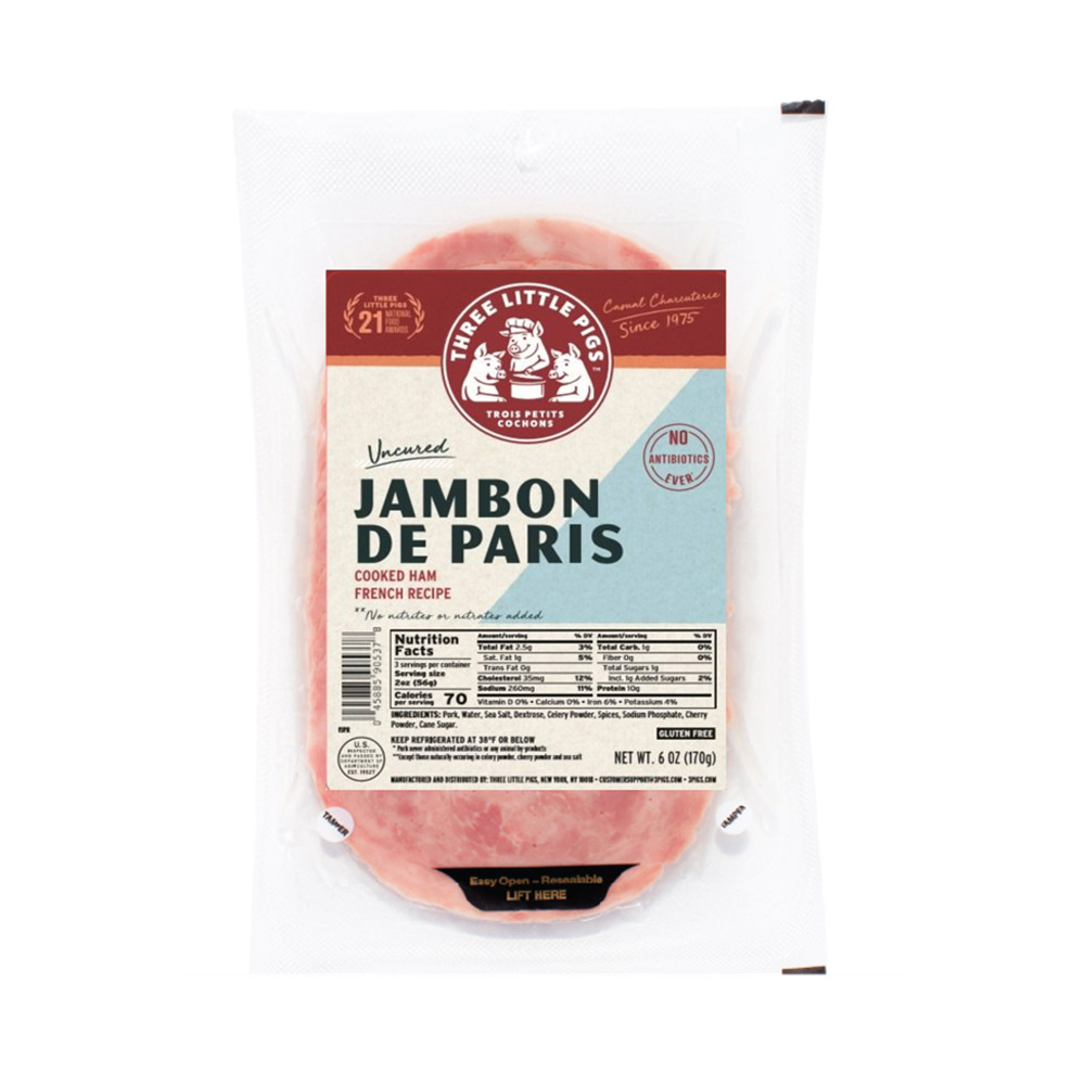 Three Little Pigs Sliced Jambon De Paris Style Ham, 6oz (170g)