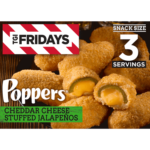 TGI Fridays Poppers Snack Size Cheddar Flavored Stuffed Jalapenos 8 Oz