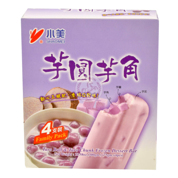 Shaomei SM Taro Chunks&bobaIce Cream Bar 4pcs