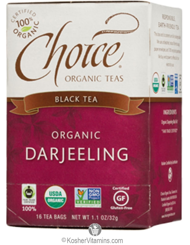 Choice Organics Organic Teas Black Tea, 16 Tea Bags, Darjeeling