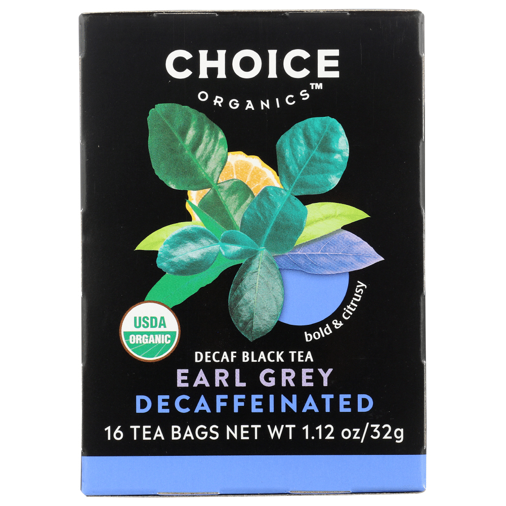 Choice Organic Teas Organics Decaf Earl Grey Tea, Decaffeinated, Black Tea Bags