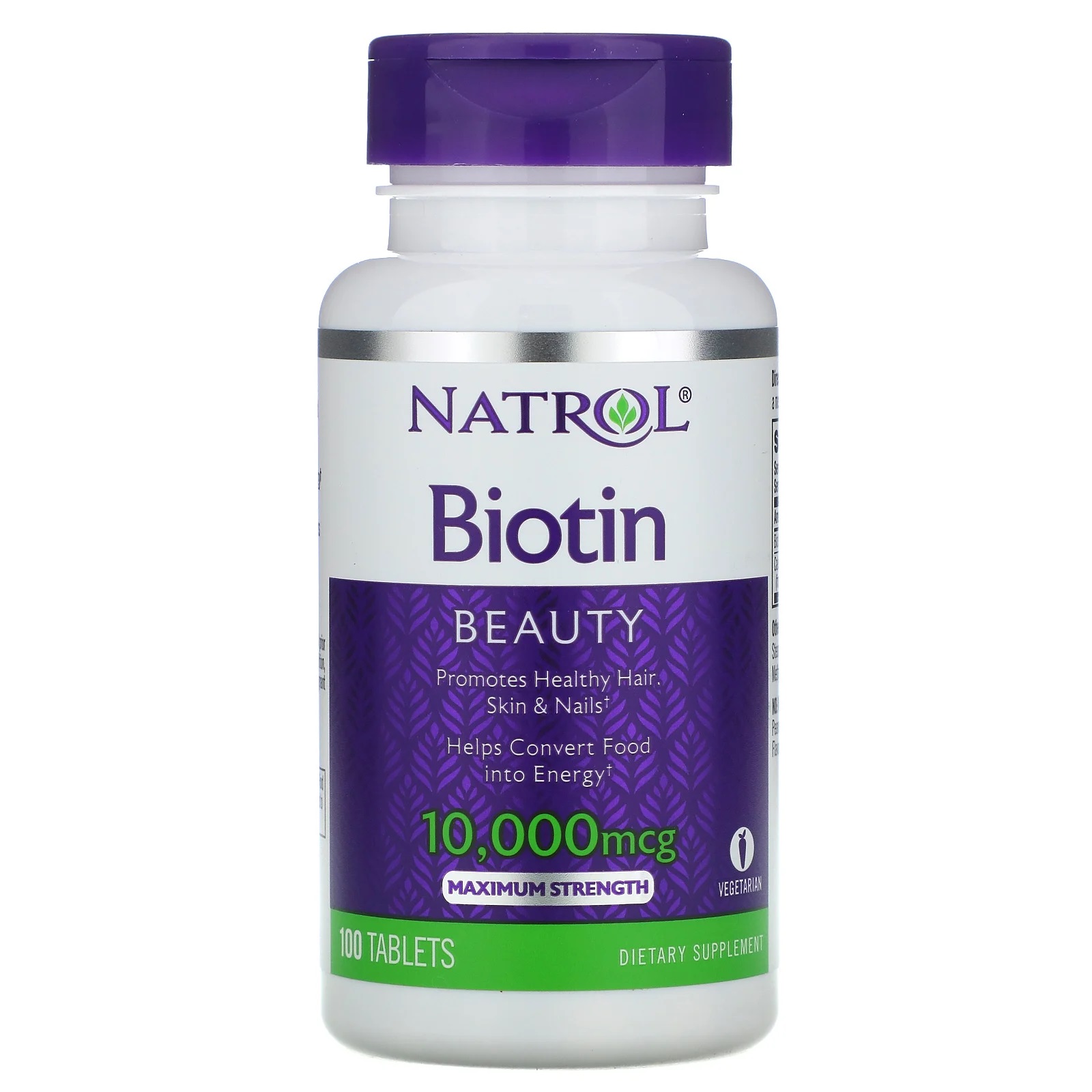 Natrol Tablets 10000 Mcg Maximum Strength Beauty Biotin