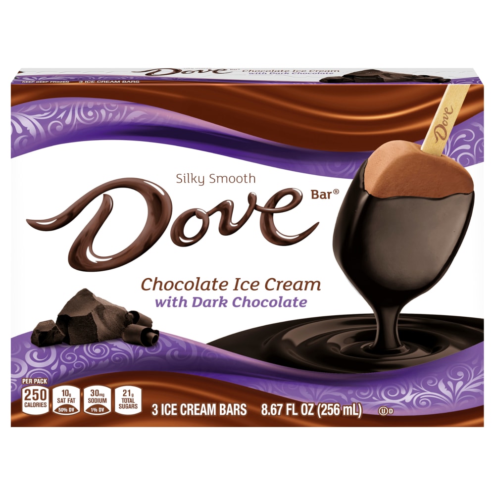Dove Ice Cream Bars, Chocolate, With Dark Chocolate