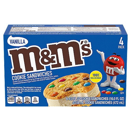 M&M's Ice Cream Vanilla Cookie Sandwiches
