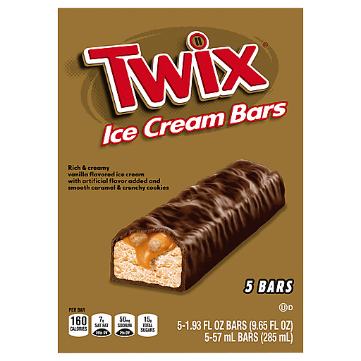 Twix Caramel Vanilla Ice Cream Bars, 5 Ct Pack