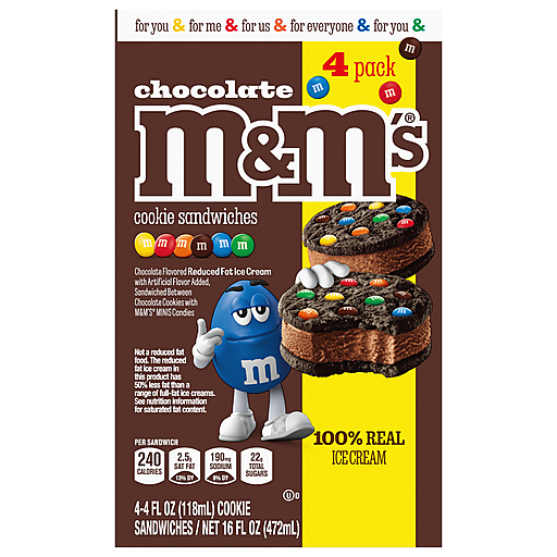 M&M's Chocolate Ice Cream Cookie Sandwiches