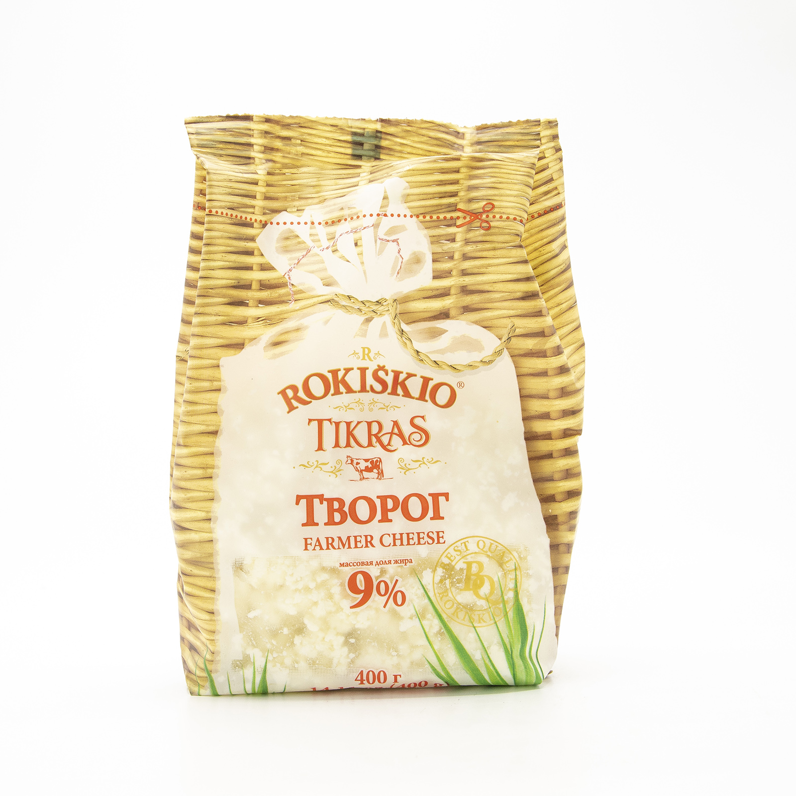 Rokiskio 14.11oz Tikras Farmers Cheese 9% Fat