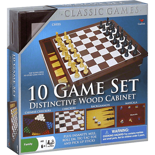 Cardinal Collector's Wood Family 10 Classic Board Game Set