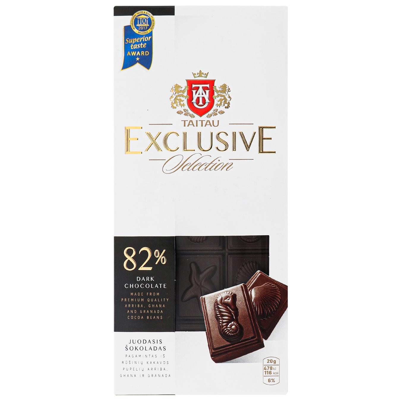 TaiTau Шоколад 82% Черный Exclusive Selection К/у 100г