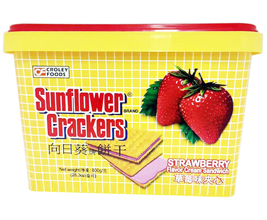 Croley Food Sunflower Crackers Strawberry Cream Sandwich
