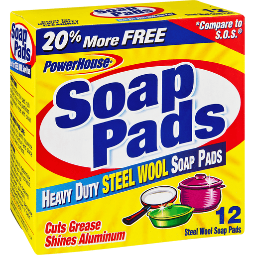PowerHouse 90562-7 Heavy Duty Steel Wool Soap Pads