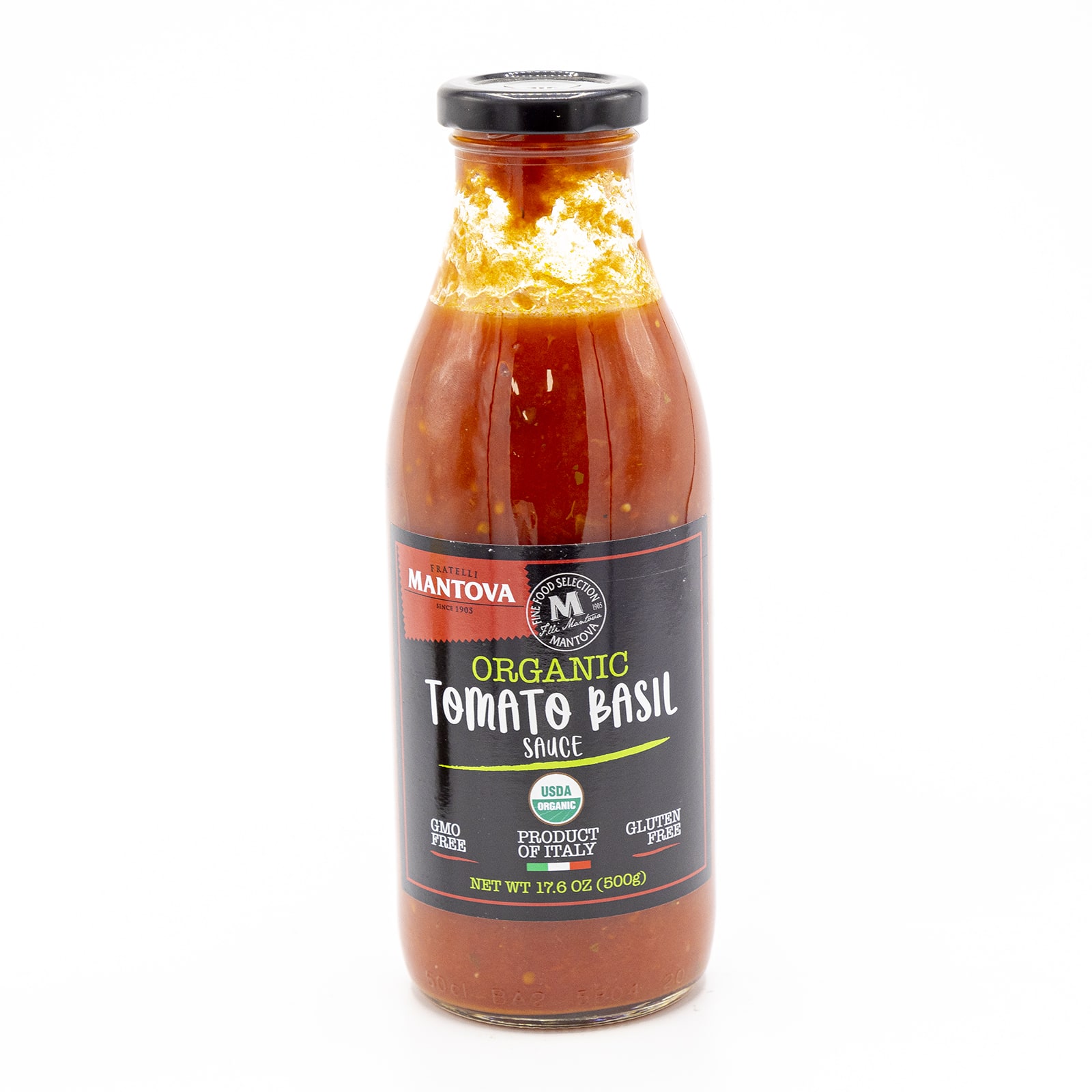 F Mantova 17.6oz Organic Tomato Basil Sauce
