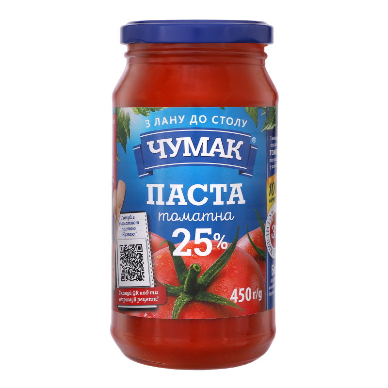 Чумак Паста Томатна 25% С/б 450г