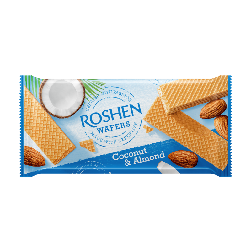 Vafliai Roshen Wafers 216g Su Kokosiniu Ir Migdoliniu Įdaru
