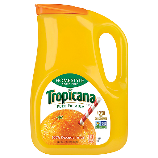 Tropicana Orange Juice, Homestyle Some Pulp, Pure Premium 89 Fl Oz