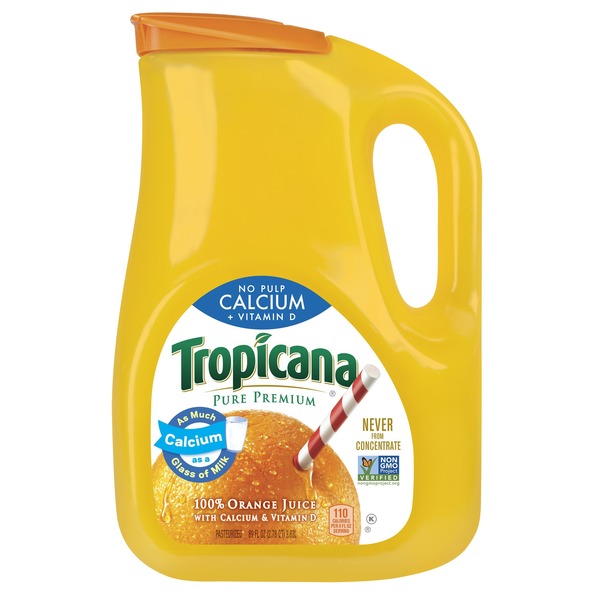 Tropicana Pure Premium No Pulp Calcium + Vitamin D Orange Juice - 89 Fl Oz
