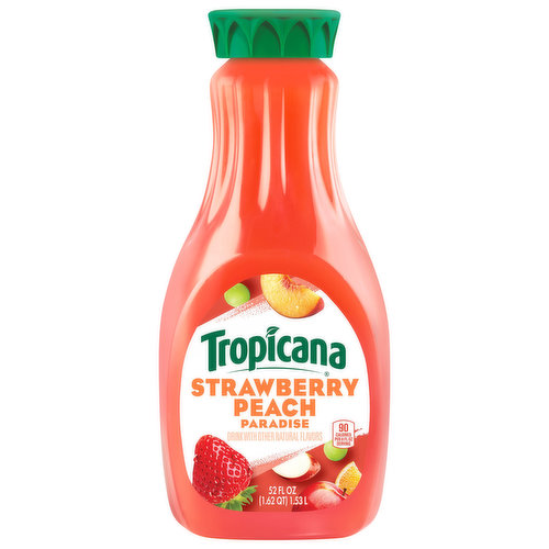 Tropicana Paradise Drink Strawberry Peach 52 Fl Oz Bottle
