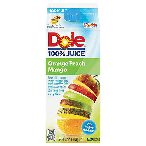 Dole 100% Juice Flavored Blend Of Juices Orange Peach Mango 59 Fl Oz