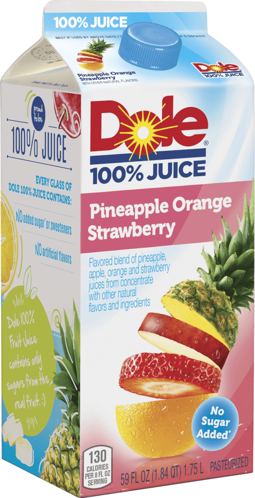Dole 100% Juice Flavored Blend Of Juices Pineapple Orange Strawberry 59 Fl Oz