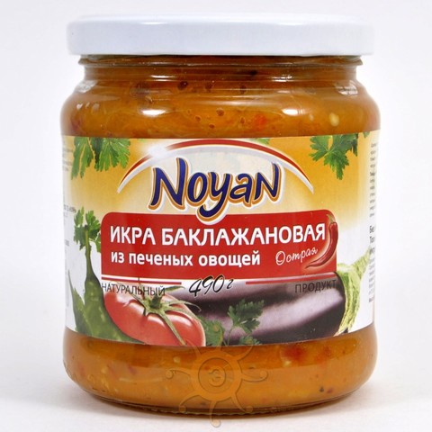 Noyan Икра Баклажановая Из Печеных Овощей Острая 490г