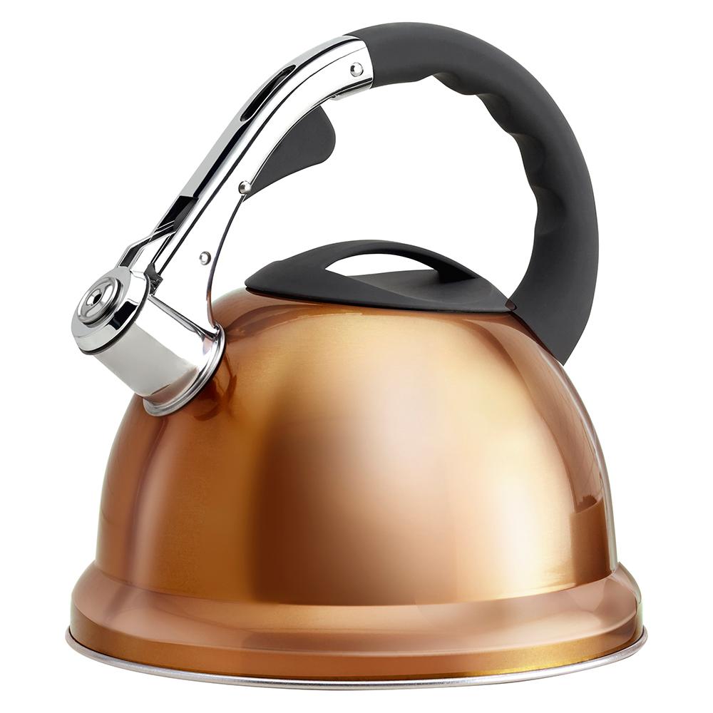 Epicurious 11.4-Cup Stainless Steel Copper Whistling Teakettle