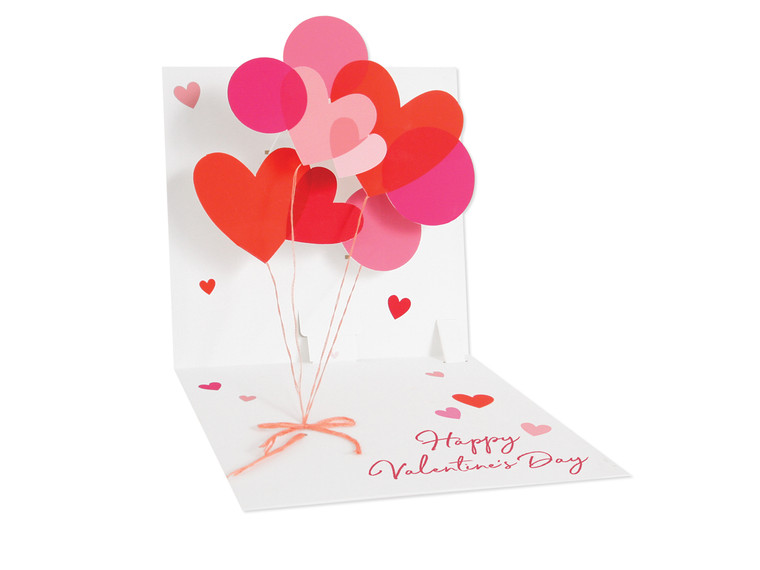 Up With Paper Valentine Balloons Pop-up Card