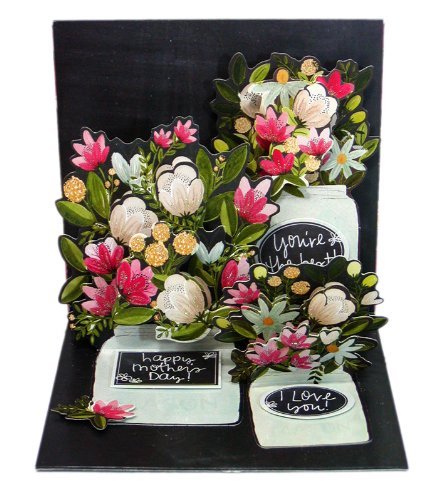 Supportiback 3D Pop Up Greeting Card Mason Jars Happy Mother's Day