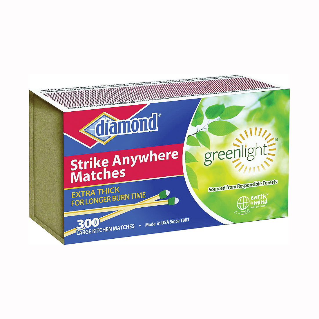 Diamond Greenlight Matches, Strike Anywhere, Kitchen, Large